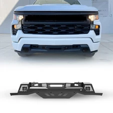 Front Bumper For 2022 2023 2024 2025 Chevy Silverado 1500 w/Skid Plate&LED Light