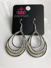 Start Each Day With A Sparkle Paparazzi Earrings in Green