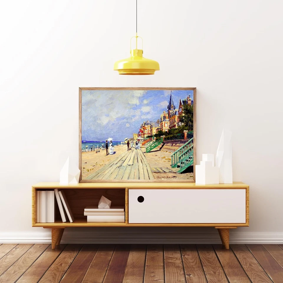 Impresiones de arte de pared de Claude Monet - Póster de la playa en Trouville - Lienzo artístico Monet Foto 2 de 4