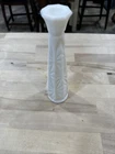 Vtg Milk Glass Bud Vase 9 Inches Tall Opaque White 1950s
