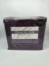 Adults Maroon Luxurious Satin Premium Bed Sheet 4 Piece Set Twin/Twin XL Size