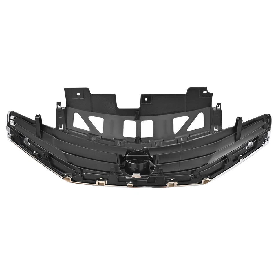 Fit 2014-2017 Nissan Versa Note Black Front Bumper Grille W/Chrome Trim - Image 3 of 4