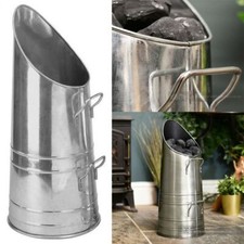 Heavy Duty Anthracite 23" Coal Hod Bucket Modern Coal Scuttle Black Bronze Metal