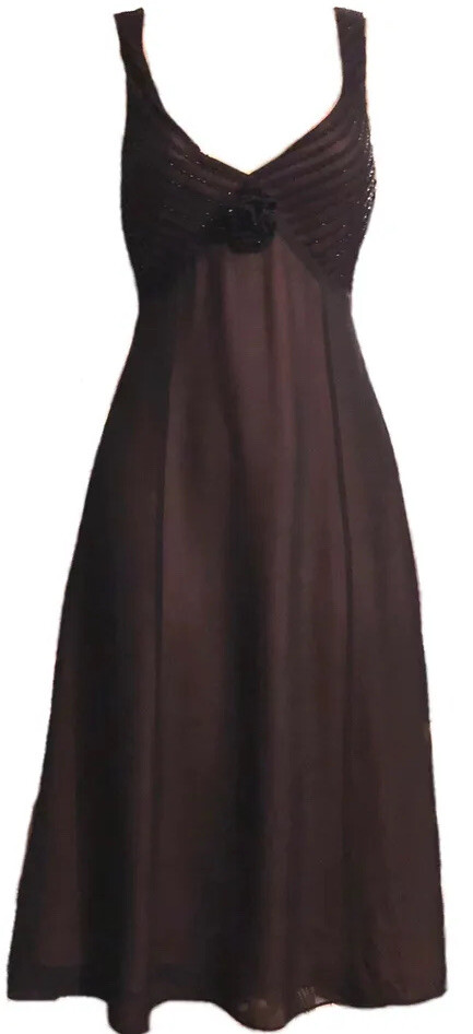 L K Bennett Vintage black/pink Chiffon Sequin Party Occasion Evening dress  UK 12