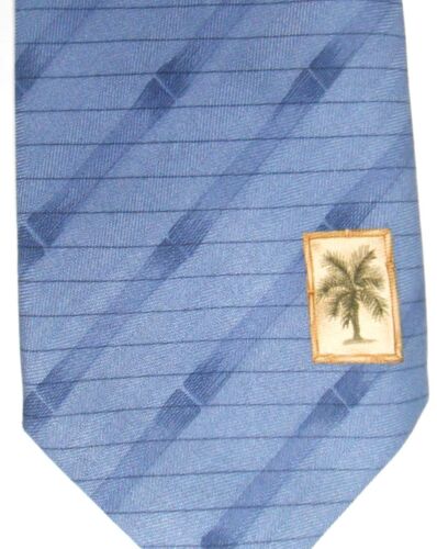 Tommy Bahama Men's Silk Tie 57" X 4.25" Blue w/ British Stripes