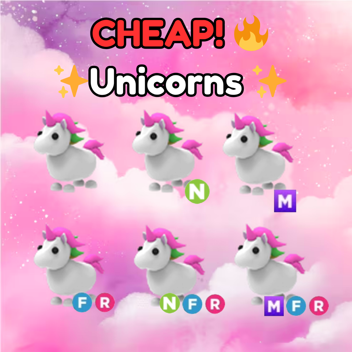 Unicorns - Fly Ride - Neon - Mega Neon | Adopt From Me Today