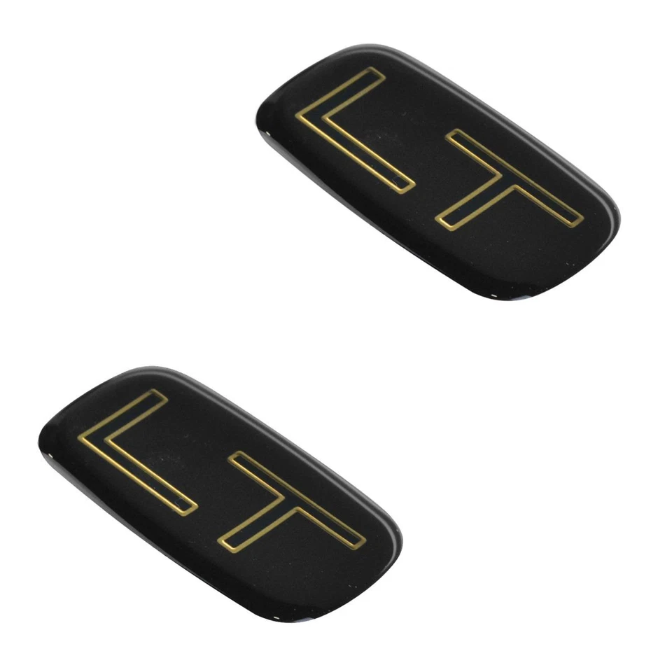 Par de placas de identificación OEM 15036136 LT emblema negro y dorado para camioneta Chevy SUV Foto 2 de 4