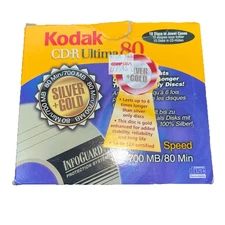 BRAND NEW SEALED Kodak CD-R Ultima 80 min Box-10 Gold CDR Recordable Media 24X