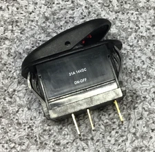 Marine lighted Rocker Switch Bilge On/Off 21A 14V DC 3 Spade Black New bulk