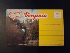 Vintage Virginia Foldout Postcard Booklet 14 Views 1960s Souvenir