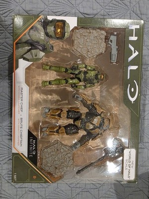 Halo Infinite Master Chief & Brute Chieftain Action Figure Set w/ Gravity Hammer