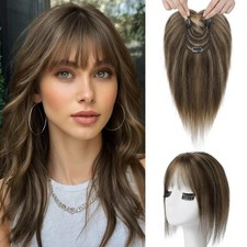 Chocolate Brown with Blonde Mix 100 Human Hair 10in Hair Topper
