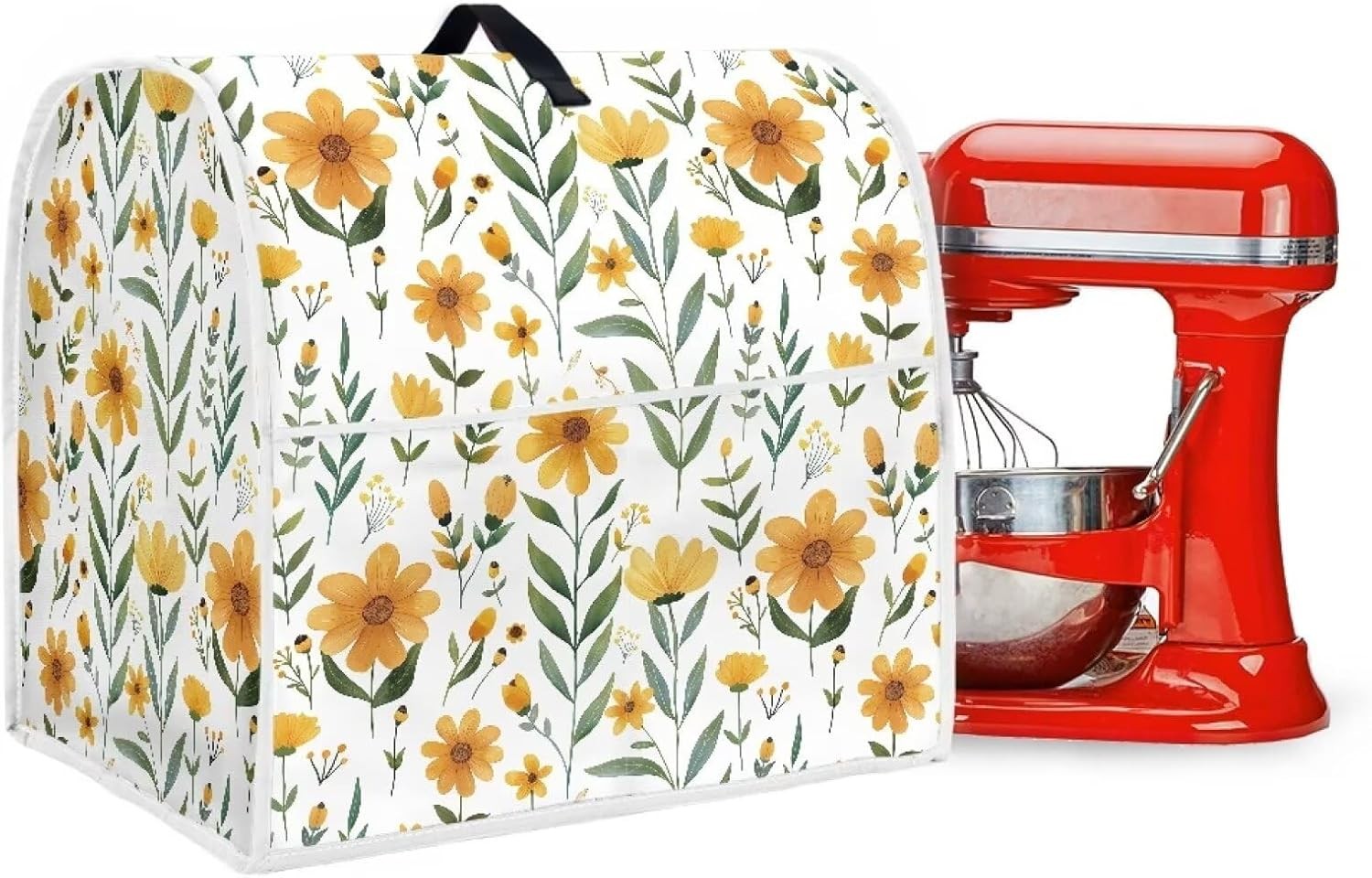 Kitchen Aid Dust Cover with Front Pockets - Yellow Floral St
