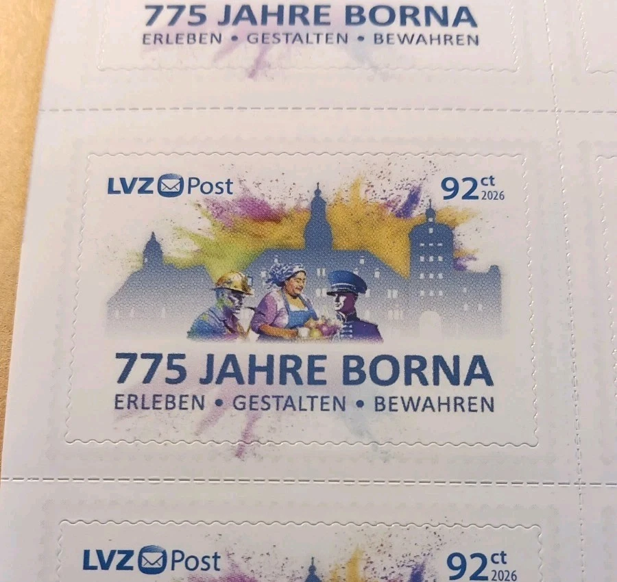 LVZ Post Privatpost 775 Jahre Borna Briefmarke NEU SK - Bild 1 von 1