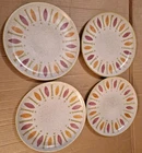 4 Red Wing Pottery Pepe Vintage Dinner Plate 10 1/4 Inch Wide Mid Century Modern