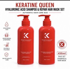 Keratine Queen Hyaluronic Acid Hair Care Duo Shampoo & Mask 450ml Set
