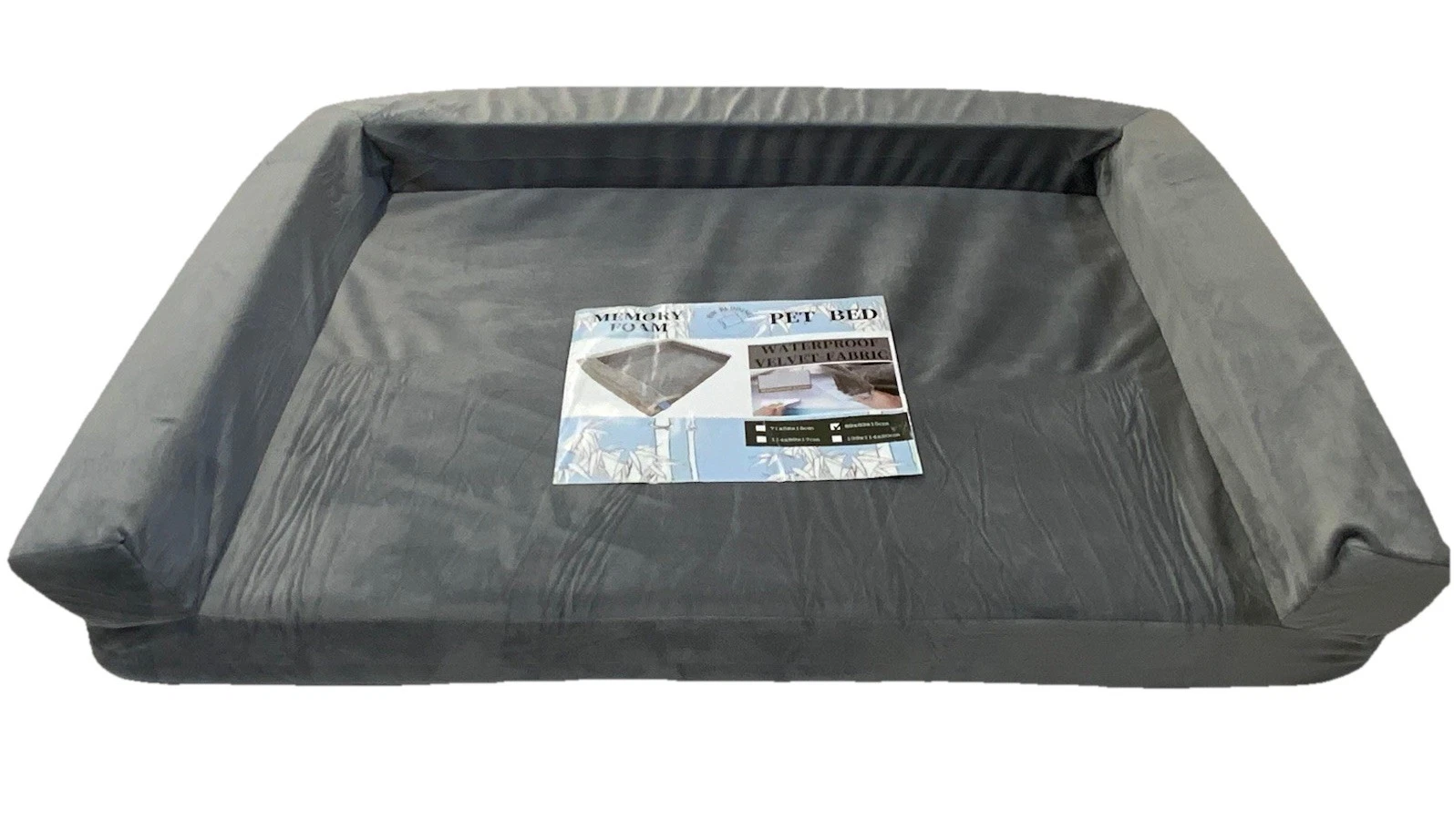Orthopedic Dog Bed Memory Foam Pet Bed Sofa Couch Cushion Comfy Walled Bed Large