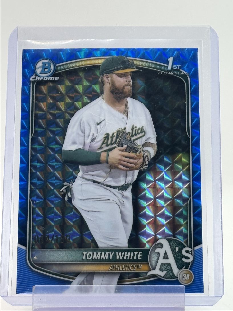 TOMMY WHITE 2025 BOWMAN CHROME 1ST BLUE GEOMETRIC ATHLETICS /150 Q6017