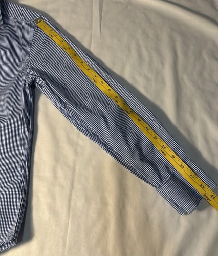 J.Crew Crewcuts Boys 100% cotton long sleeve Thompson patterned shirt 14 blue  - Picture 9 of 10