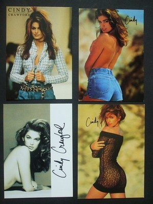 CINDY CRAWFORD - 4 Postkarten - neu! *****