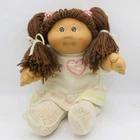 Cabbage Patch Kids Doll 1985 HM3 Dbl Brown Ponies Heart Dress Brown Eyes