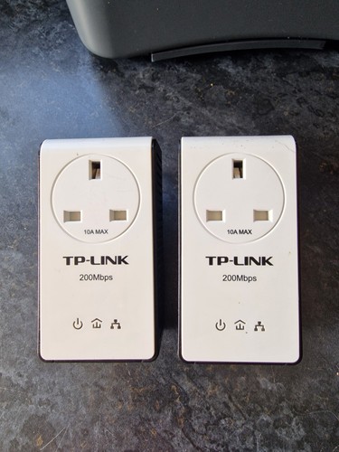 2 x TP-LINK AV200 Powerline Adapter With AC Pass Through