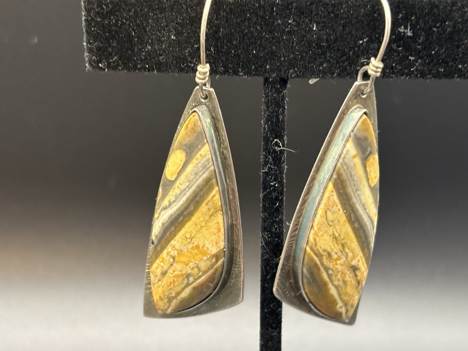 Native American Signed Bumblebee Jasper Sterling … - image 5