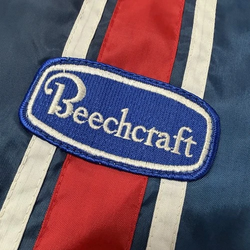 Swingster Blue Racing Windbreaker Beechcraft Employee Jacket Vintage 70s Sz L image 7