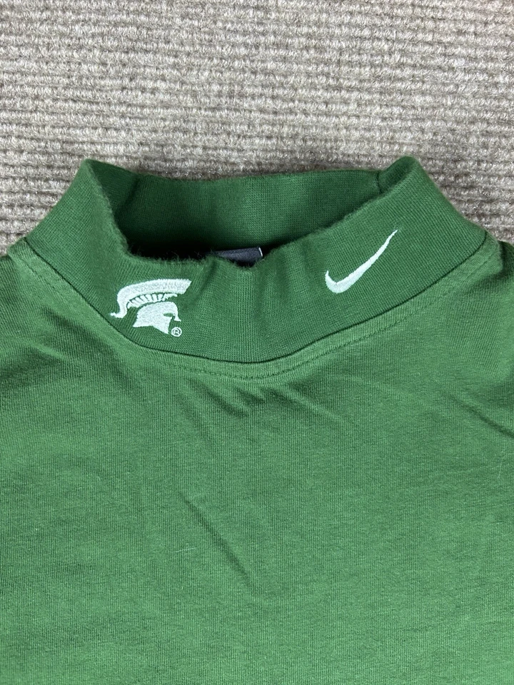 Camisa De Colección Nike Team Michigan State Spartans Cuello Simulado L/S Talla Mediana Verde Y2K Foto 2 de 4