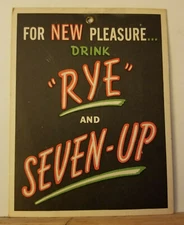 Super Rare 1930s 7up & Rye hanging sign lithiated lemon soda acidity hand overs