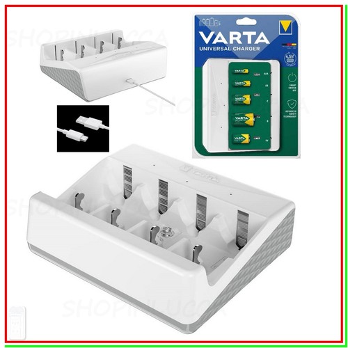 Caricabatterie Pile Ricaricabili VARTA UNIVERSAL CHARGER USB Caricatore Batterie - Foto 1 di 12