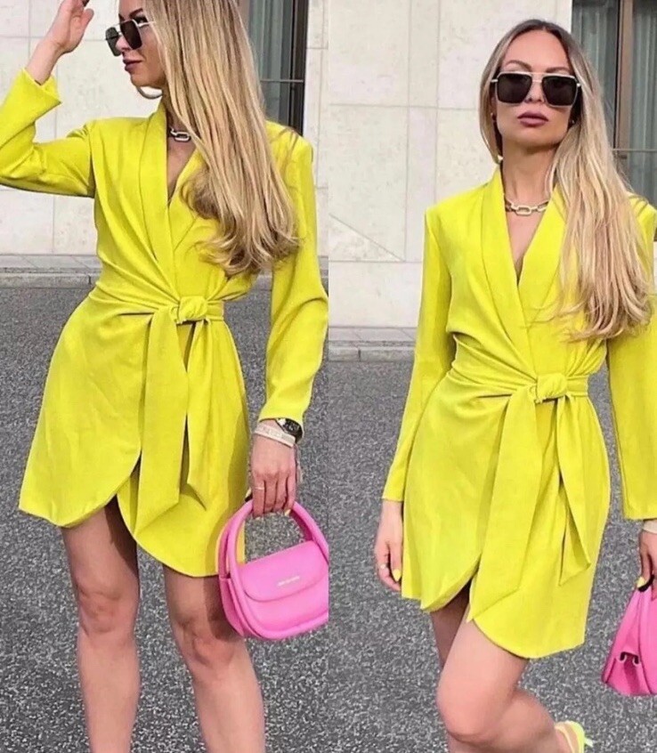 ZARA NWT WOMEN SS22 LIME GREEN PAREO MINI WRAP DRESS 2829/483 | eBay