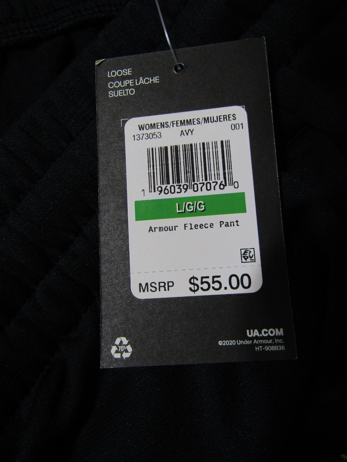 NWT Under Armour Loose Fleece Pant Workout 100% Recycled Polyester Womens Size L thumbnail 5