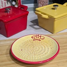 French Ceramic Garlic Grater Plate Handcrafted & Functional Kitchen Tool