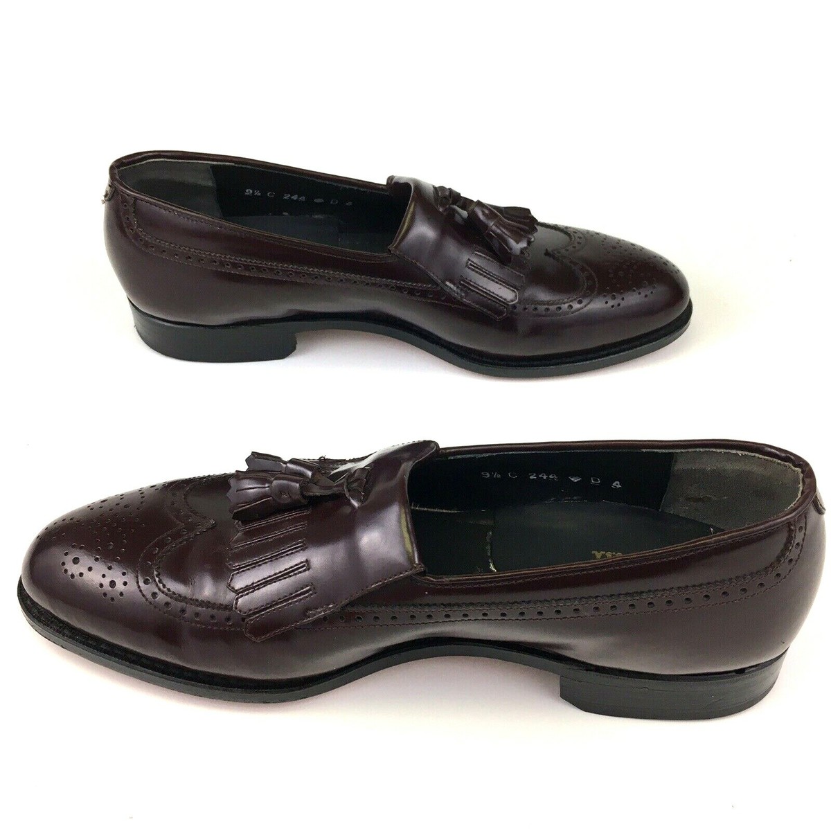 E.T. Wright Leather Wingtip Kilty Tassel burgundy Loafer Sz 
