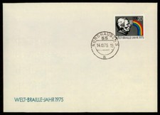 DDR FDC 1975 BRILLE-JAHR EINZELFRANKATUR !! SO NICHT IM MICHEL !! xb11