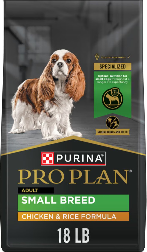 Purina Pro Plan Small Breed Dry Dog Food, Chicken & Rice, 18 lb