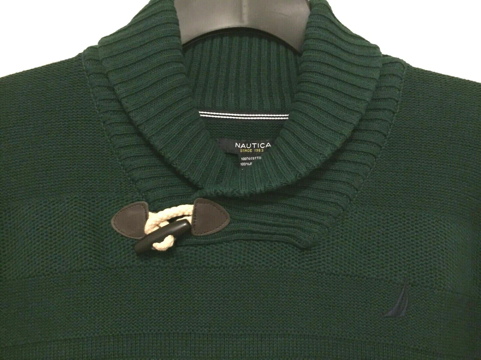 Suéter feminino Nautica manga longa malha pulôver xale colarinho algodão, tamanho M  - Imagem 2 de 4