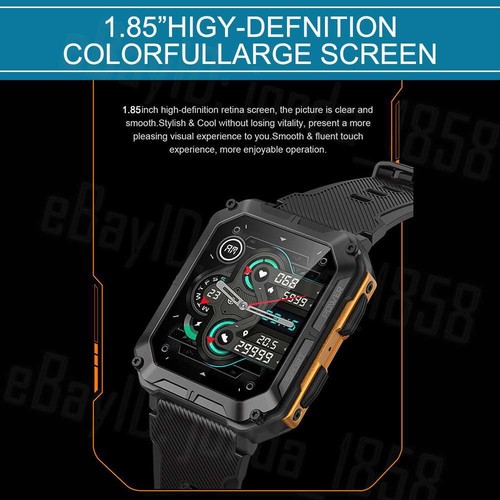 Military Smart watch Bluetooth Rugged Tactical Smartwatch with Heart Rate IP68 A - Picture 5 of 15