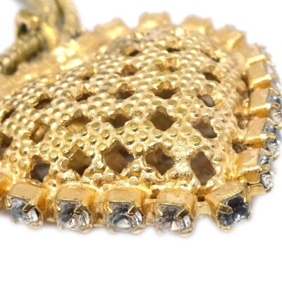 Chanel Heart CC Chain Bracelet Gold Rhinestone 01P 194925 | eBay