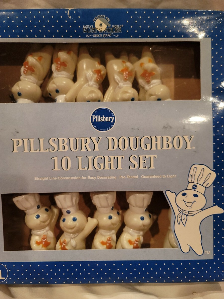 Pillsbury doughboy Poppin fresh Gingerbread 10 Party Lights NIB