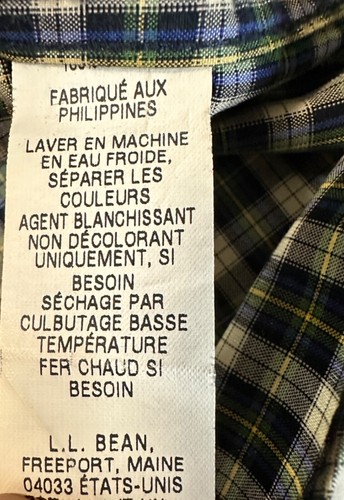 LL Bean Wrinkle Resistant Button Down Shirt Mens L-REG 0 YP38 Plaid Checkered - Picture 8 of 9