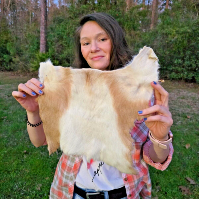 #ad Sida Deer Hide Hair on Hide Full Tanned Skin leather real fur taxidermy $49.95