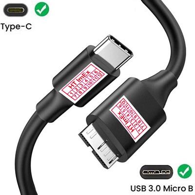 USB C auf Micro-B Kabel für Externe Festplatte TOSHIBA STOR.E ALU TV KIT 1 TB