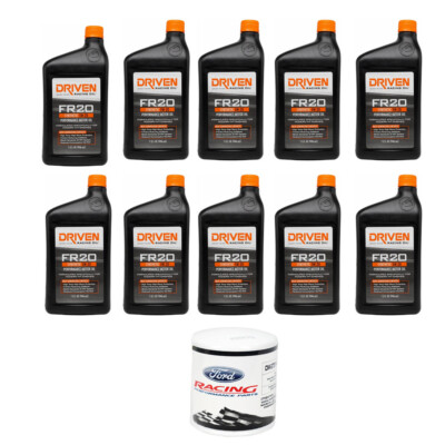 Driven Racing Oil FR20 5W-20 Oil Change Synthetic Kit High Zinc With Ford Per...
