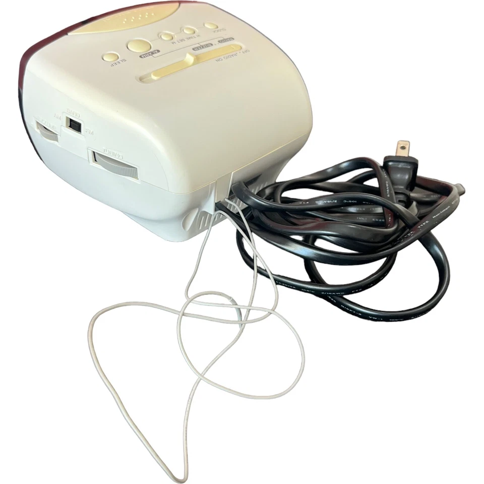 Sony Dream Machine Clock Radio Alarm AM FM Model ICF C111 White - Изображение 3 из 4