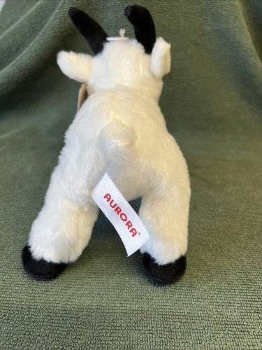 Aurora White Mountain Goat With Black Feet Soft Plush Toy 7” Tags - Picture 4 of 5