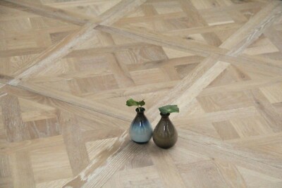 Ganze Platte! Parkett Eiche Versailles gebürstet & weiß geölt 20 mm PE2006 Muster