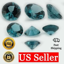 Loose Round Cut Blue Zircon CZ Stone Single Cubic Zirconia December Birthstone