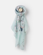Joules 204149 Longline Woven Scarf ONE in COOL BLUE POPPY in One Size